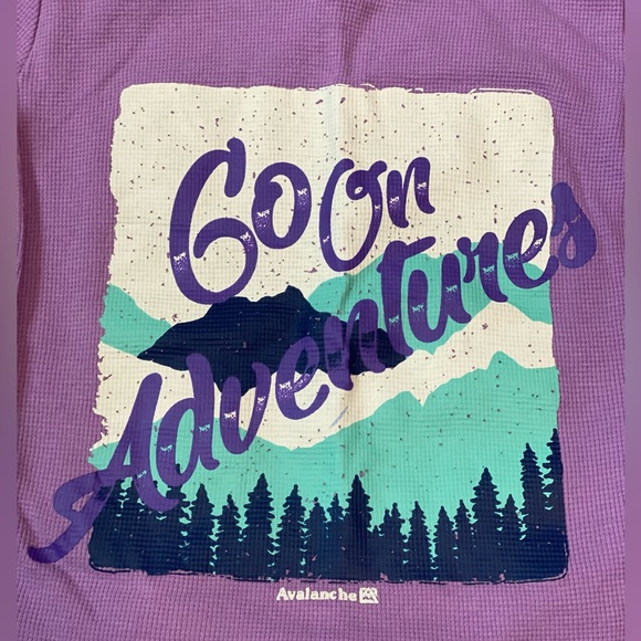Avalanche Go On Adventures Long Sleeve Waffle Shirt S 7/8 🏔️ - Picture 1 of 13
